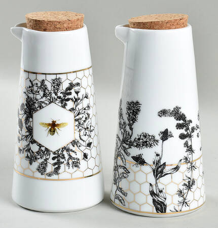 Honeycomb Set of 2 Motif Oil/Vinegars with Drizzle Spouts