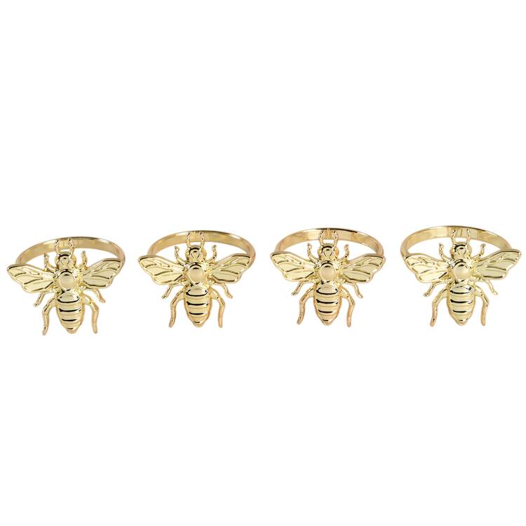 Honeycomb Sculpted Napkin Ring - Set of 4