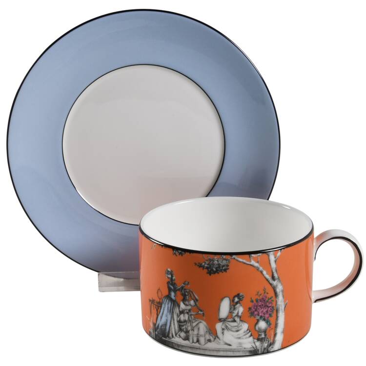 Sheila Bridges Flat Cup & Saucer Set
