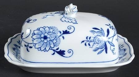 Blue Onion Rectangular Covered Butter