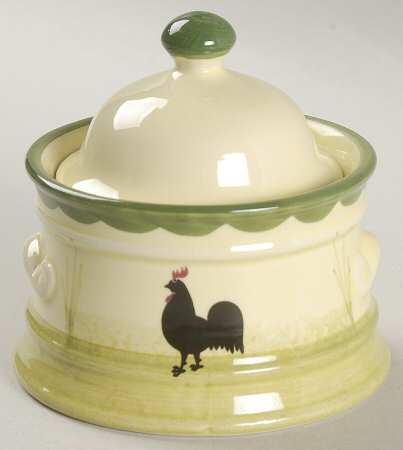 Cocks and Hens Sugar Bowl & Lid