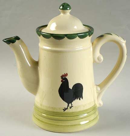 Cocks and Hens Coffee Pot & Lid