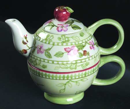 Apple Blossoms Individual Teapot & Lid with Cup