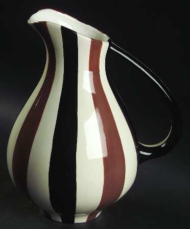 Stripes Brown (Brown Black White) 80 Oz Pitcher by Zrike