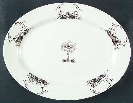 Safari Animal Toile 14" Oval Serving Platter