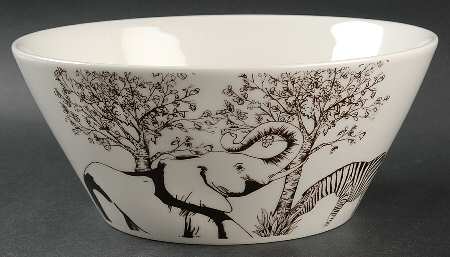 Safari Animal Toile 9" Round Vegetable Bowl