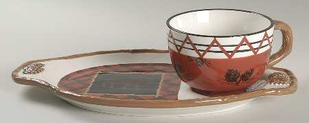 Cabin Fever (Woolrich) Snack Plate & Cup Set