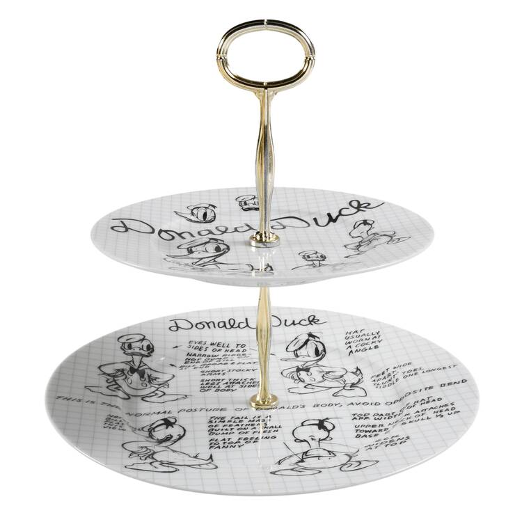 Sketch Book 6 5/8"-10"  2 Tiered Serving Tray (Dp, Sp) HC
