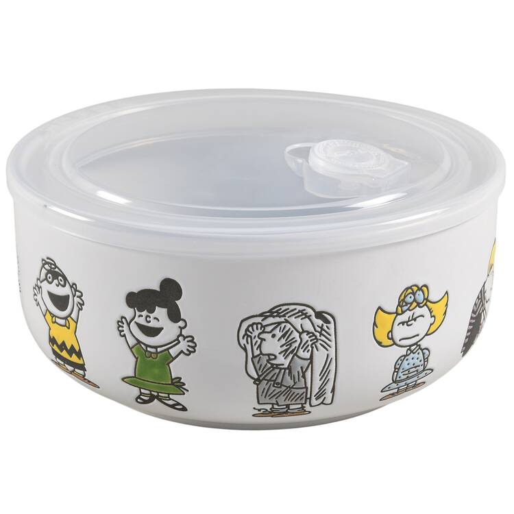 Peanuts Halloween 32 Oz Round Plastic Microwave Bowl w/Vent Lid
