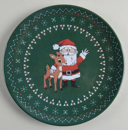 Rudolph Christmas Melamine Dinner Plate