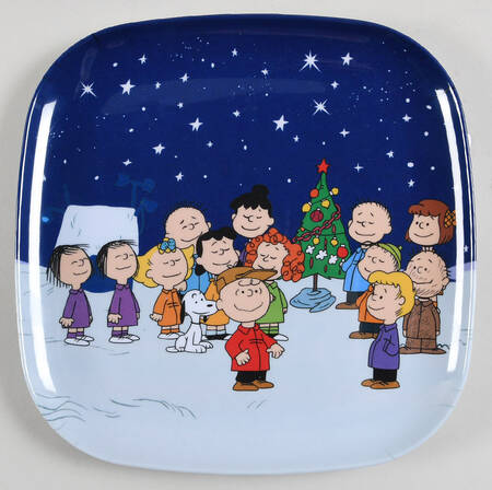 Peanuts Christmas Square Melamine Dinner Plate
