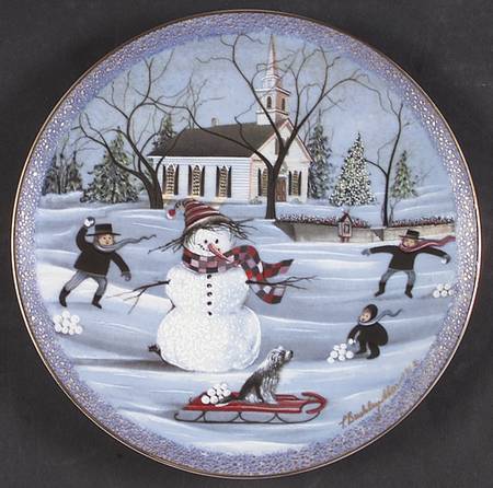 Christmas Plate Snowman - Boxed