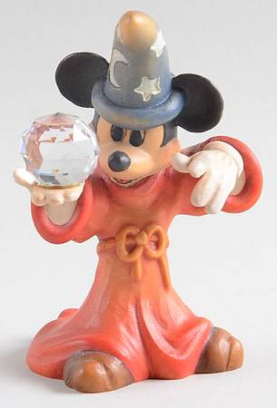 Disney Characters Figurine Sorcerers Apprentice With Crystal - No Box