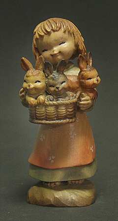 Ferrandiz Wood Figurines 6" Basket Of Joy - No Box