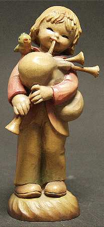 Ferrandiz Wood Figurines 6" Bagpipe - Boxed