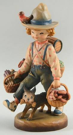 Ferrandiz Wood Figurines 6" Picnic For Two - No Box