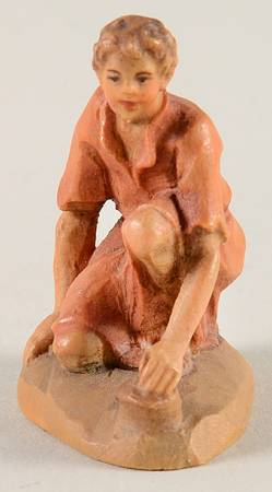 Kuolt 3" Wooden Nativity Figurine Boy Kneeling - No Box