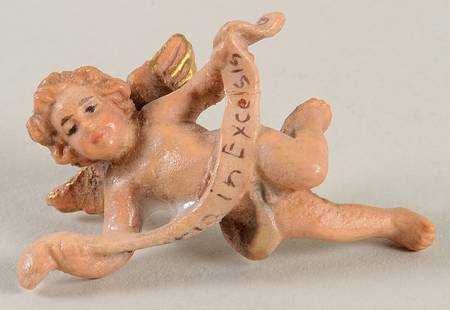Kuolt 3" Wooden Nativity Figurine Gloria Angel - Boxed