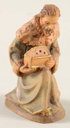 Kuolt 3" Wooden Nativity Figurine King Kneeling - No Box