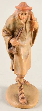 Kuolt 3" Wooden Nativity Figurine Musician With Sack - No Box