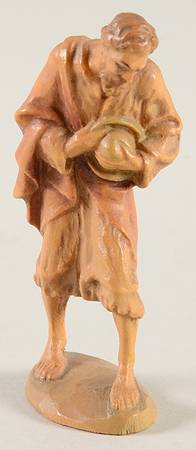 Kuolt 3" Wooden Nativity Figurine Poor Man - Boxed