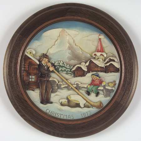 Anri Christmas Plate Alpine Horn - No Box