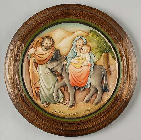 Anri Christmas Plate Flight Into Egypt - Boxed