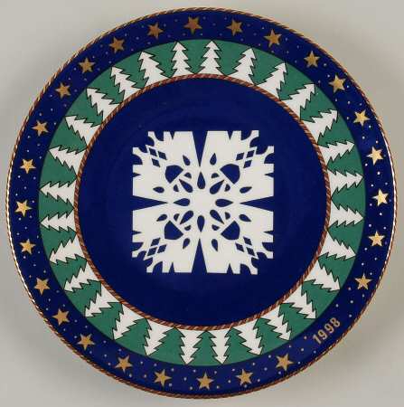 Arabia Christmas Plate Christmas Snowflake - No Box