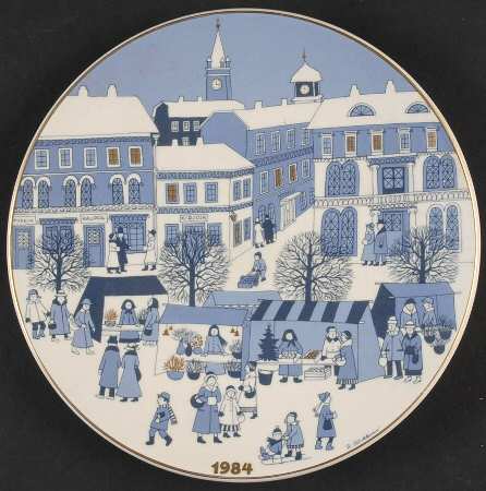 Arabia Christmas Plate Market Place - Boxed