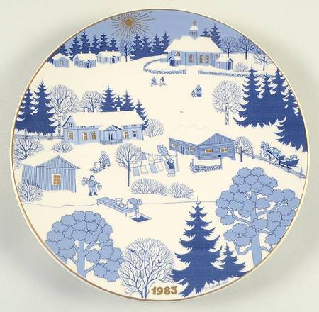 Arabia Christmas Plate Countryside - No Box