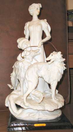 Spring Melodies Lady With Borzois - With Box