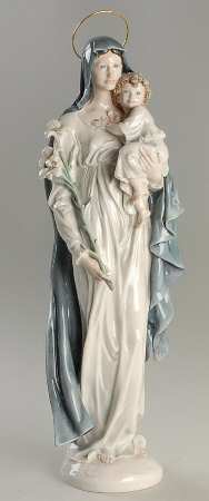 Religious Madonna & Child With Lilies - No Box