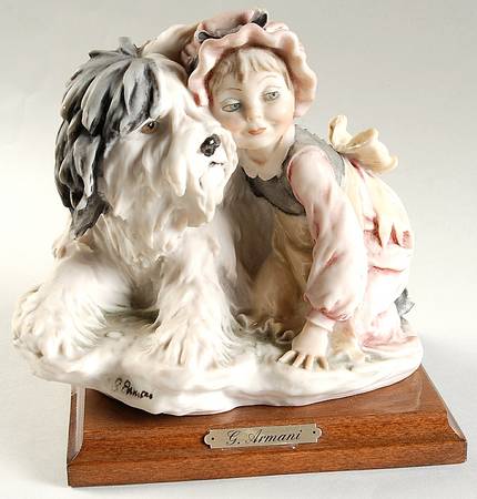 Children Sheep Dog And Girl - No Box