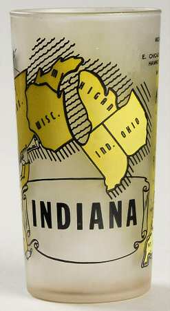 State Glasses-Frosted Indiana - No Box