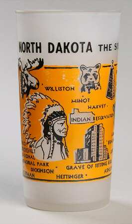 State Glasses-Frosted North Dakota - No Box