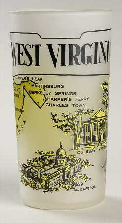 State Glasses-Frosted West Virginia - No Box