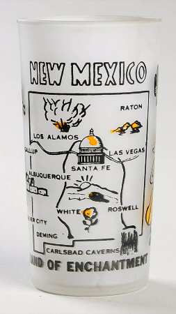 State Glasses-Frosted New Mexico - No Box