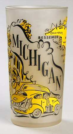 State Glasses-Frosted Michigan - No Box