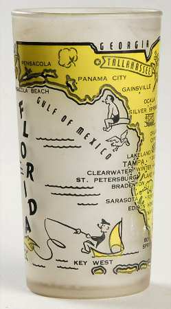 State Glasses-Frosted Florida-Yellow - No Box
