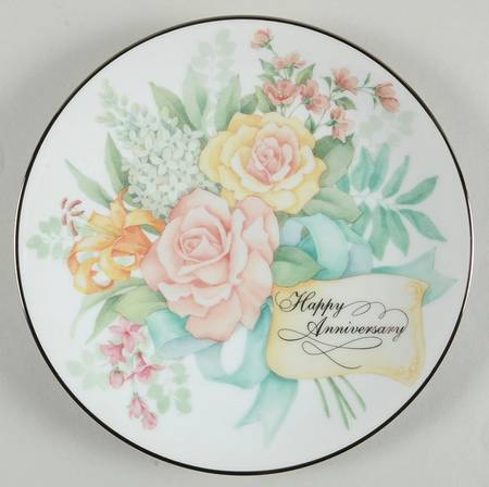 Avon Plates Joyous Occasions Happy Anniversary - No Box