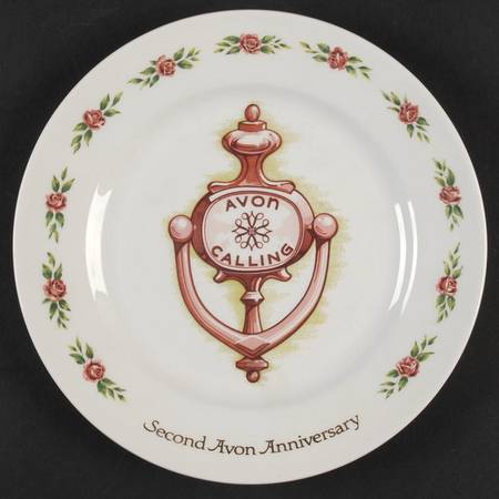 Avon Plates Second Anniversary-Pink Doorknocker - With Box