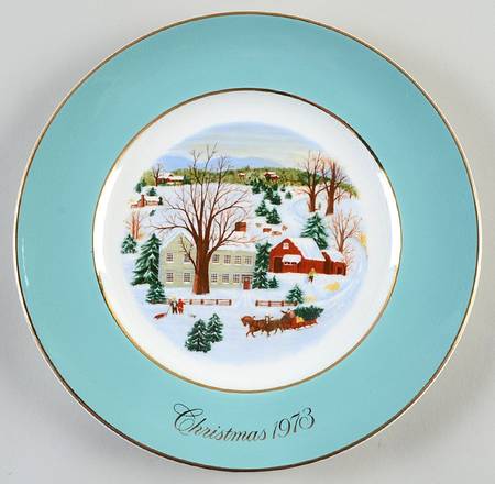 Christmas Plate Christmas  On The Farm - With Box