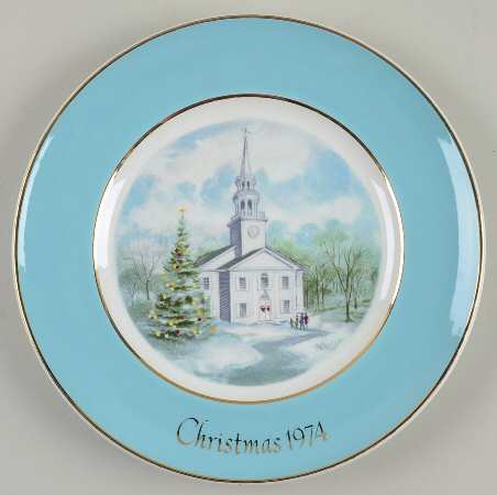Christmas Plate Country Church - Boxed