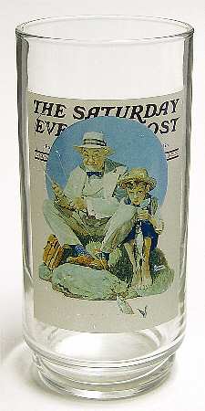 Saturday Evening Post Glasses Catching The Big One - No Box