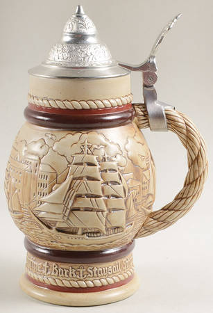 Miniature Avon Steins Tall Ships-Lidded - No Box