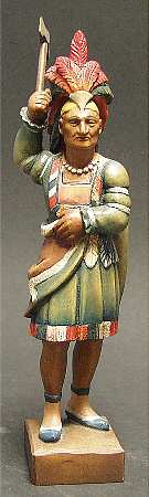 Anri Wood Carved Figurines Indian Warrior - Boxed