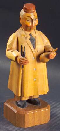 Anri Wood Carved Figurines Ear, Nose And Throat Specialist - No Box