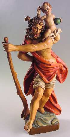 Anri Wood Carved Figurines Saint Christopher - No Box
