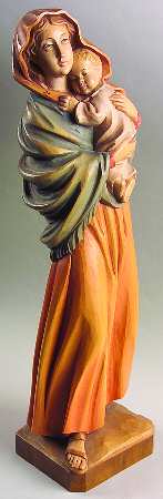 Anri Wood Carved Figurines Madonna Of The Street - No Box