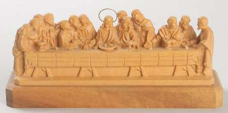 Anri Wood Carved Figurines Last Supper-Natural - No Box